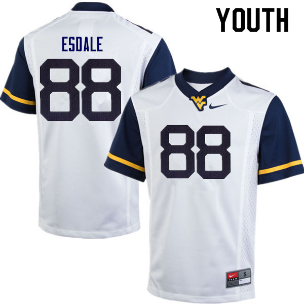 NCAA Youth Isaiah Esdale West Virginia Mountaineers White #38 Nike Stitched Football College Authentic Jersey JQ23R28ZI